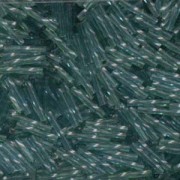 Miyuki Bugle Beads Stäbchen gedreht 12mm 1707 dyed transparent Seafoam ca14gr.